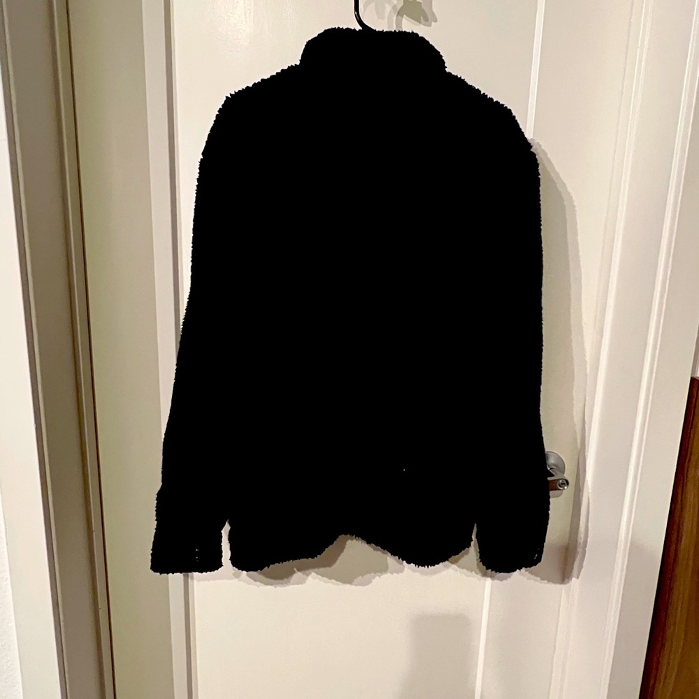 Sherpa Button Up Jacket - Black